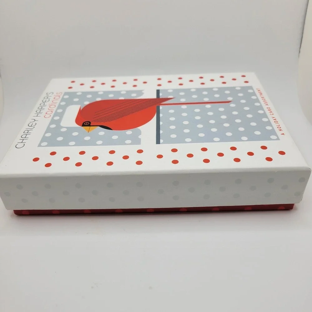 Charley Harper Cardinals Holiday Card Storage Box 7.25x5.25 Box Only